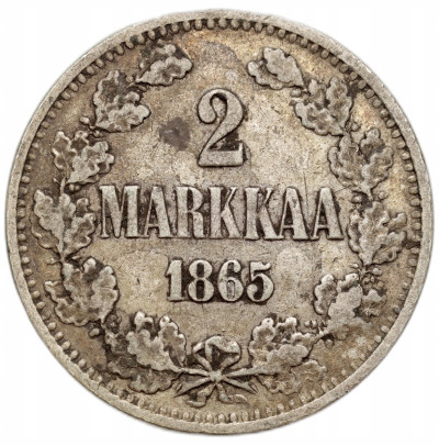 Finlandia/Rosja. Aleksander III. 2 marki 1865 S, Helsinki