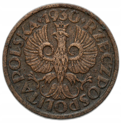 II RP 1 grosz 1930 - NAJRZADSZY ROCZNIK
