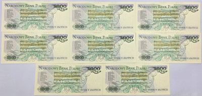PRL 5.000 złotych 1988 seria EA – 8 szt