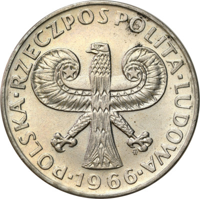 PRL. 10 złotych 1966 mała kolumna – PIĘKNE