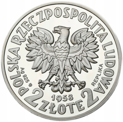 REPLIKA. 2 złote 1958 Łoś – SREBRO