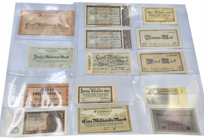 Niemcy. Zestaw banknotów 14 sztuk
