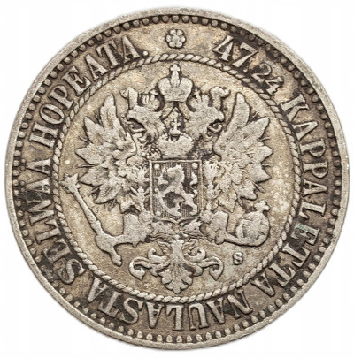 Finlandia/Rosja. Aleksander III. 2 marki 1865 S, Helsinki