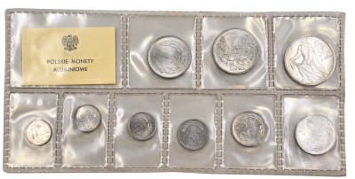 PRL. Polskie obiegowe monety aluminiowe – zestaw 9 sztuk – MENNICZE