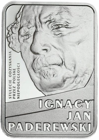III RP. 10 złotych 2018 Paderewski – niepodległość – SREBRO