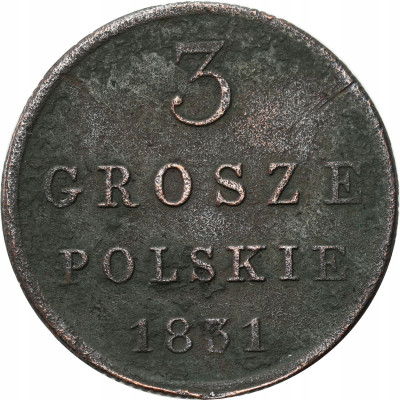 Polska/Rosja. 3 grosze polskie 1831 KG, Warszawa