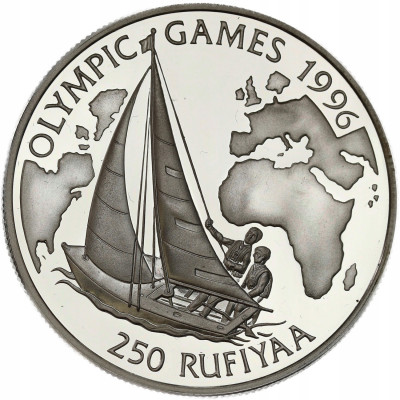 Malediwy. 250 rupii 1993 (1414) – Atlanta 1996 – SREBRO