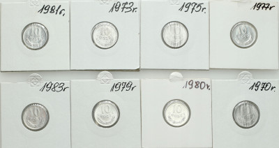 PRL. 10 groszy 1970-1983 – 8 szt