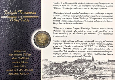 Seria Odkryj Polskę - 5 złotych okolicznościowe - Zabytki Fromborka