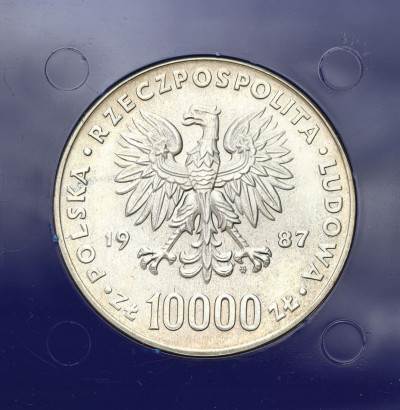 10000 złotych 1987 Papież Jan Paweł II - SREBRO - stempel zwykły