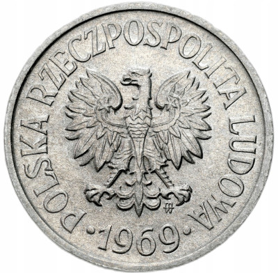 PRL. 20 groszy 1969 – Z RULONU