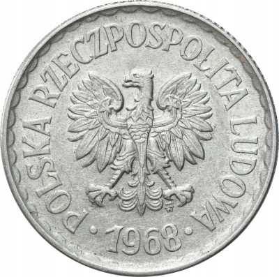 PRL. 1 złoty 1968 Aluminium – RZADKIE