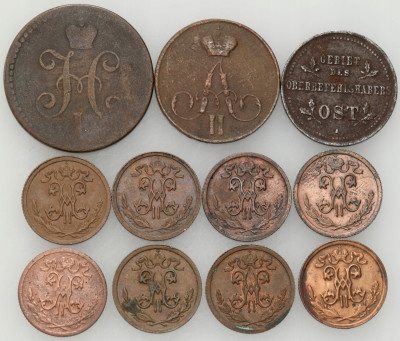 Rosja. 1/2 – 1 kopiejki 1842-1916, zestaw 11 sztuk