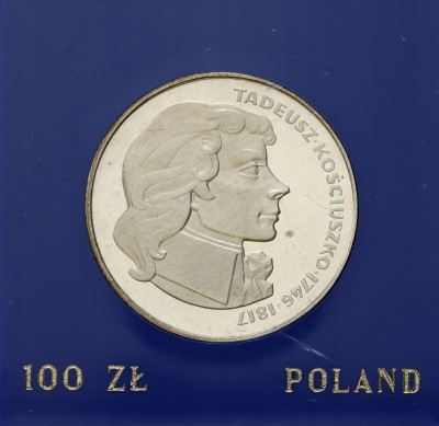 PRL. 100 złotych 1976 Tadeusz Kościuszko – SREBRO