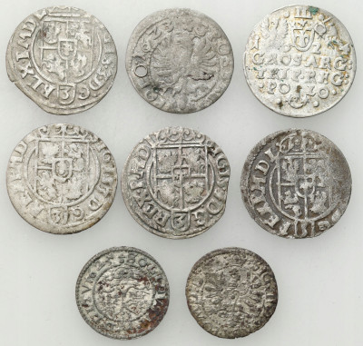 Zygmunt III Waza. Szeląg, półtorak, trojak, zestaw 8 szt