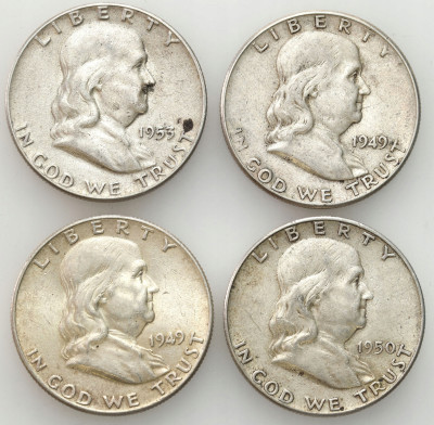 USA. 1/2 dolara 1949-1953, SREBRO – 4 szt