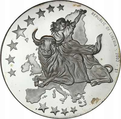 Liberia. 1 dolar 2002, Holandia, 10 centów – SREBRO