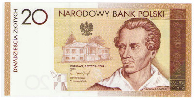 20 złotych 2009 Juliusz Słowacki – WYŚMIENITE