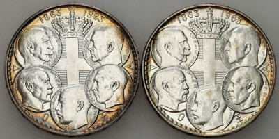 Grecja. 30 drachm 1963, 100 rocznica pięciu greckich królów, SREBRO – 2 szt