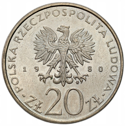 PRÓBA Miedzionikiel 20 złotych 1980 Łódź – 1905