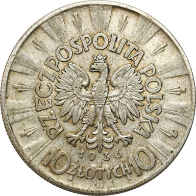 II RP. 10 złotych 1936 Piłsudski – SREBRO