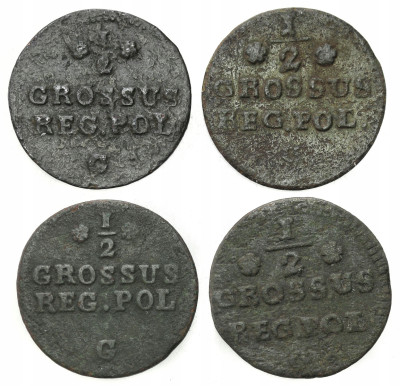 Stanisław August Poniatowski. Półgrosz 1768, zestaw 4 sztuk