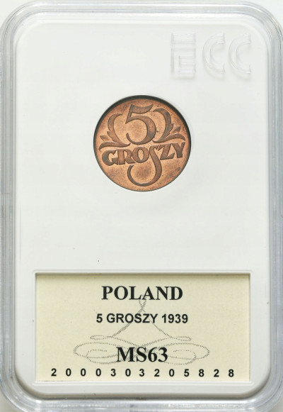 II RP. 5 groszy 1939 GCN