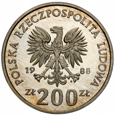 PRÓBA miedzionikiel 200 złotych 1988 Piłka Włochy 1990