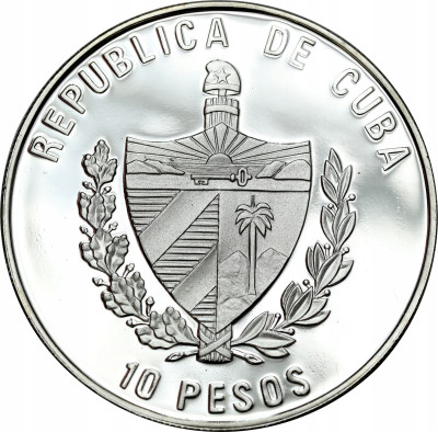 Kuba. 10 peso 2005, Statki Kolumba – Pinta – SREBRO