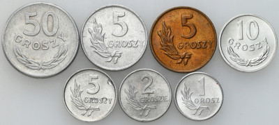 PRL. 1-50 groszy 1949-1981 RZADKIE – 7 szt