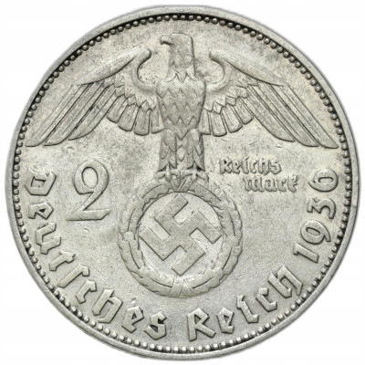 Niemcy, III Rzesza. 2 Marki 1936 J, Hamburg – RZADKIE