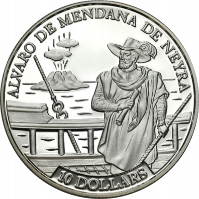 Wyspy Salomona. 10 dolarów 1991, Alvaro de Mendana y Neira – SREBRO