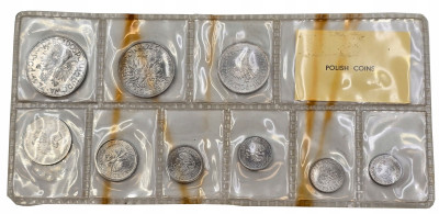 PRL. Polskie obiegowe monety aluminiowe – zestaw 9 sztuk – MENNICZE