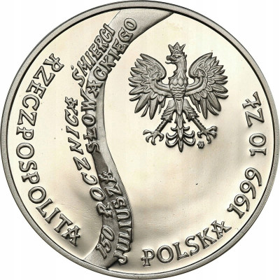 III RP. 10 złotych 1999 Juliusz Słowacki – SREBRO