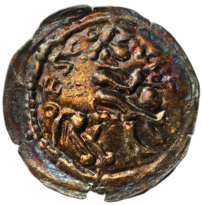 Mieszko III Stary (1138-1202). Brakteat łaciński, książę na koniu RZADKOŚĆ