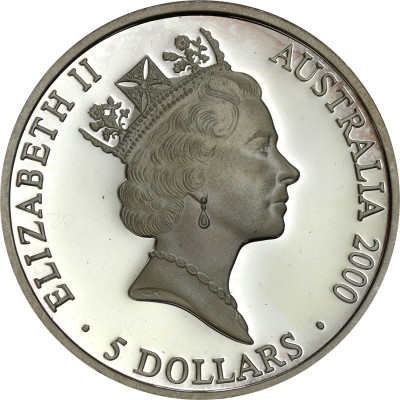 Australia. Elżbieta II 5 dolarów Sydney 2000 – SREBRO