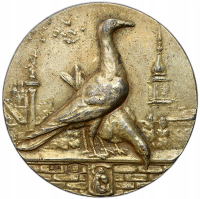 II RP. Medal nagrodowy dla hodowcy gołębi, braz