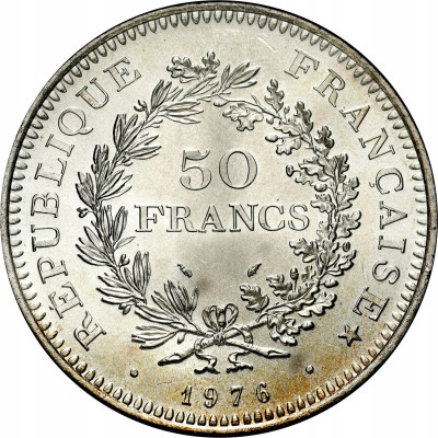Francja. 50 franków 1976, Herkules – SREBRO