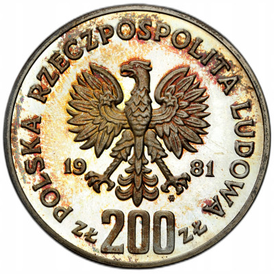 PRL. PRÓBA srebro 200 złotych 1981 Bolesław II Śmiały – półpostać