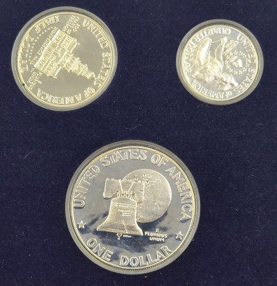 USA. Zestaw rocznikowy 1976, SREBRO – 3 szt