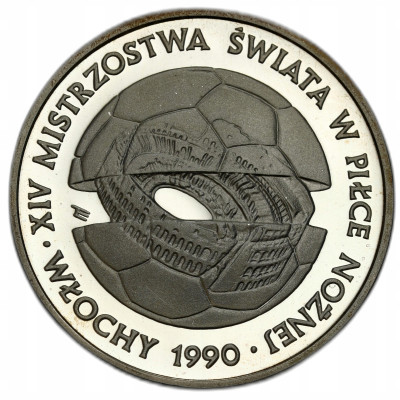 500 złotych 1988 MŚ w piłce nożnej Włochy 1990 – SREBRO