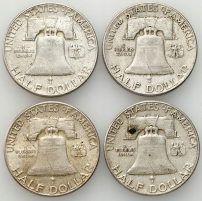 USA. 1/2 dolara 1949-1953, SREBRO – 4 szt