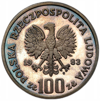 PRL. PRÓBA srebro 100 złotych 1983 Niedźwiedzie – RZADSZE