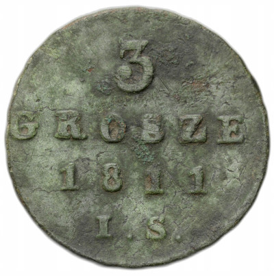 K. Warszawskie 3 grosze (trojak) 1811 IS Warszawa