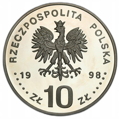 10 złotych 1998 Zygmunt III Waza popiersie – SREBRO