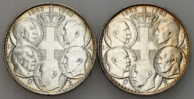 Grecja. 30 drachm 1963, 100 rocznica pięciu greckich królów, SREBRO – 2 szt