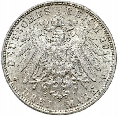 Niemcy, Hamburg. 3 marki 1914 J, Hamburg