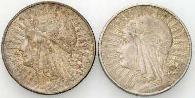 II RP. 10 złotych 1932-1933 Głowa Kobiety, SREBRO – 2 szt