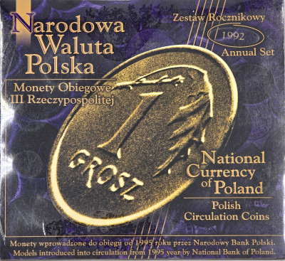Narodowa Waluta Polska zestaw monet obiegowych 1992