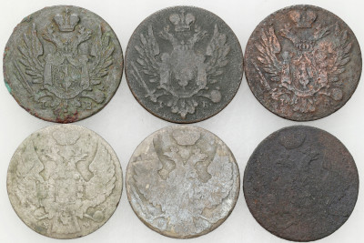 Polska XIXw./Rosja. 1 i 10 groszy 1823-1840 – 6 szt